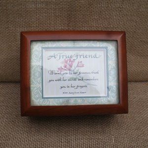 True Friend Saying Musical Wood Jewelry Box